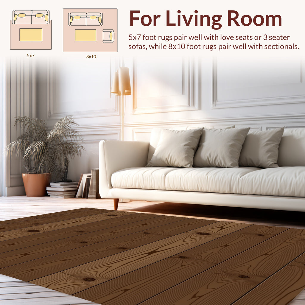 Wood Grain Textured Plank Rug