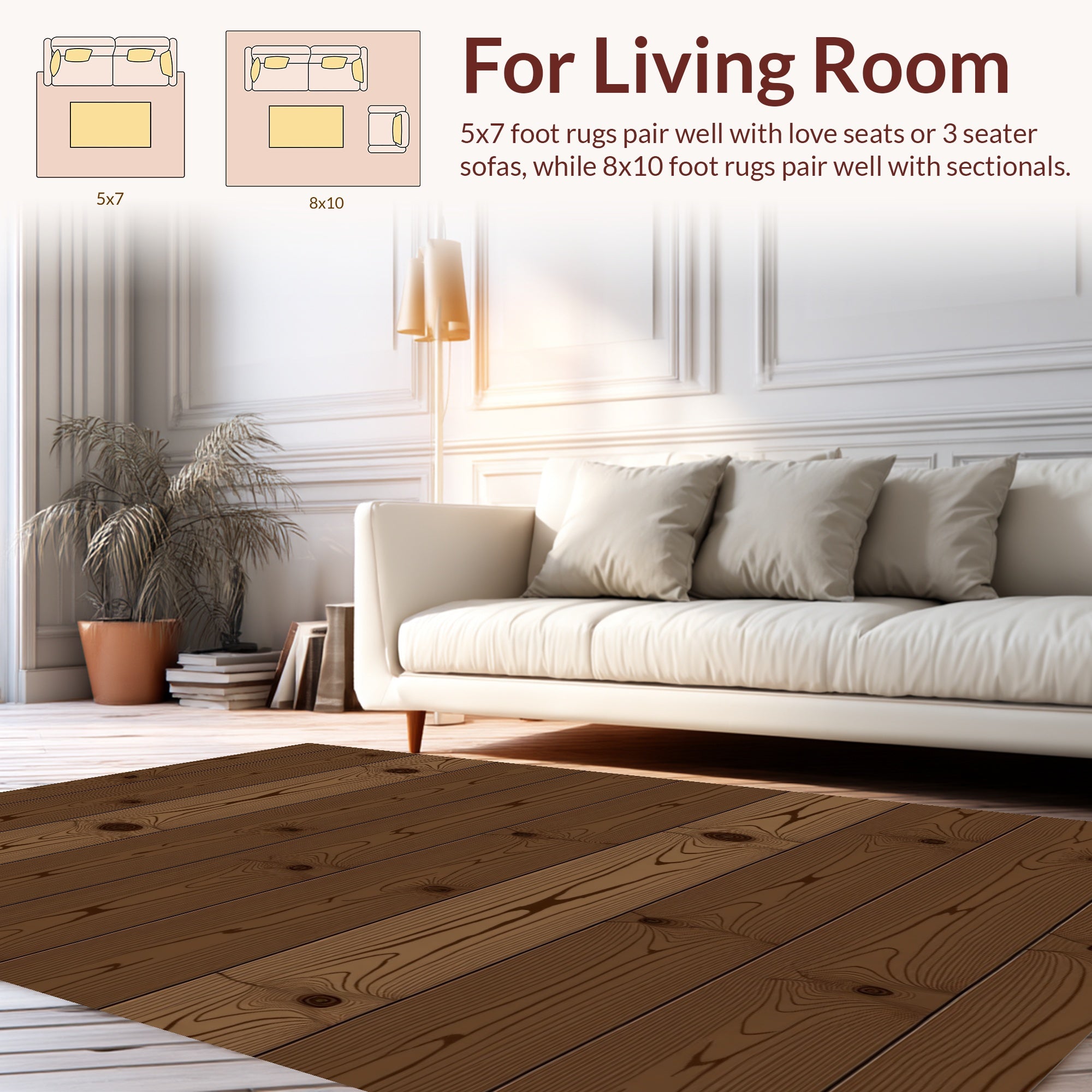 Wood Grain Textured Plank Rug