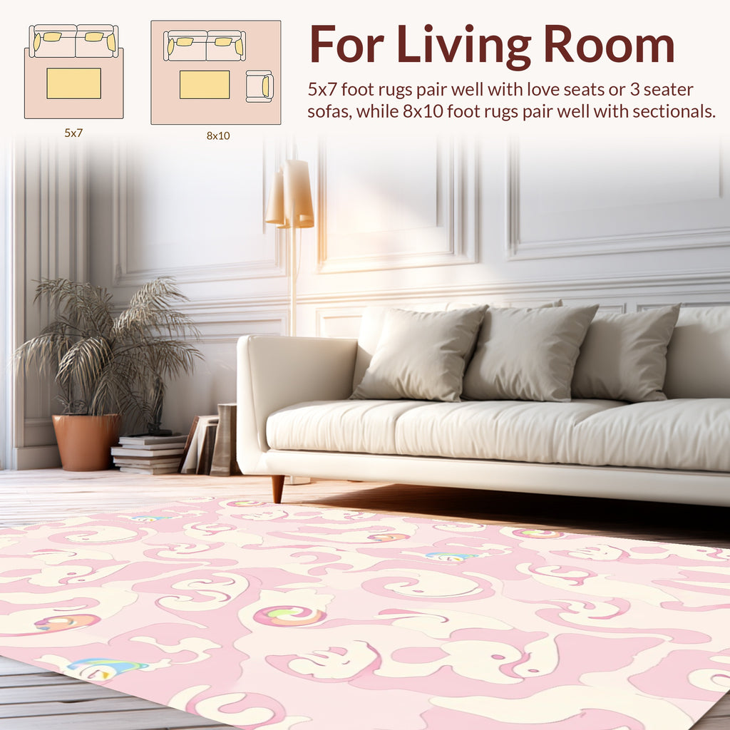 Whimsical Pastel Swirl Pattern Rug