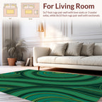Groovy Green Swirl Abstract Pattern Rug