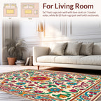 Colorful Floral Medallion Patterned Rug