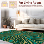 Teal Gold Organic Flow Design Rug