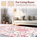 Pastel Floral Scrollwork Pattern Rug