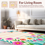 Colorful Butterflies and Flowers Garden Rug
