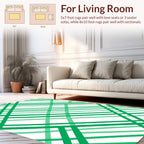 Green Intersecting Lines Pattern Rug