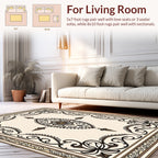 Elegant Floral Scrollwork With Medallion Rug