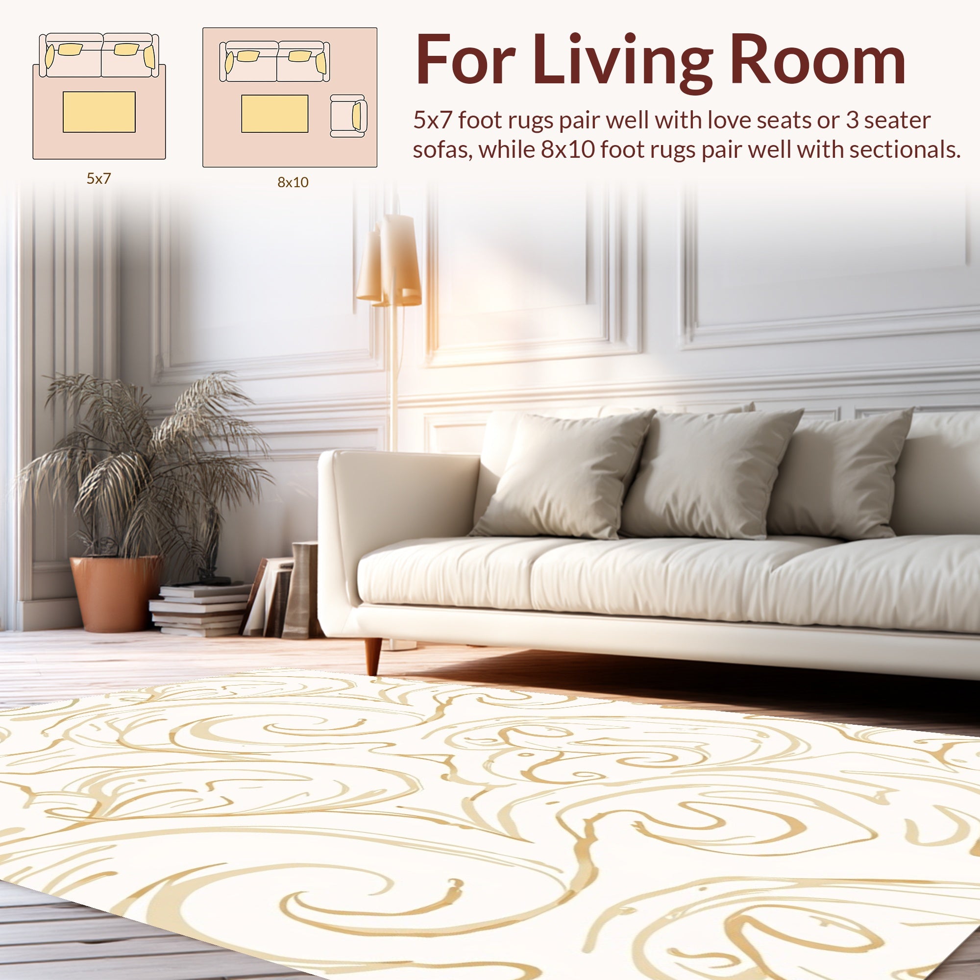 Abstract Swirls Warm Tones Pattern Rug