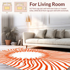 Orange Sunburst Pattern Rug