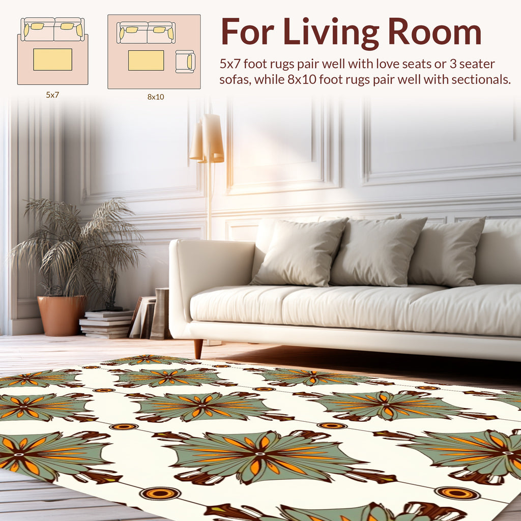 Vintage Floral Medallion Pattern Rug