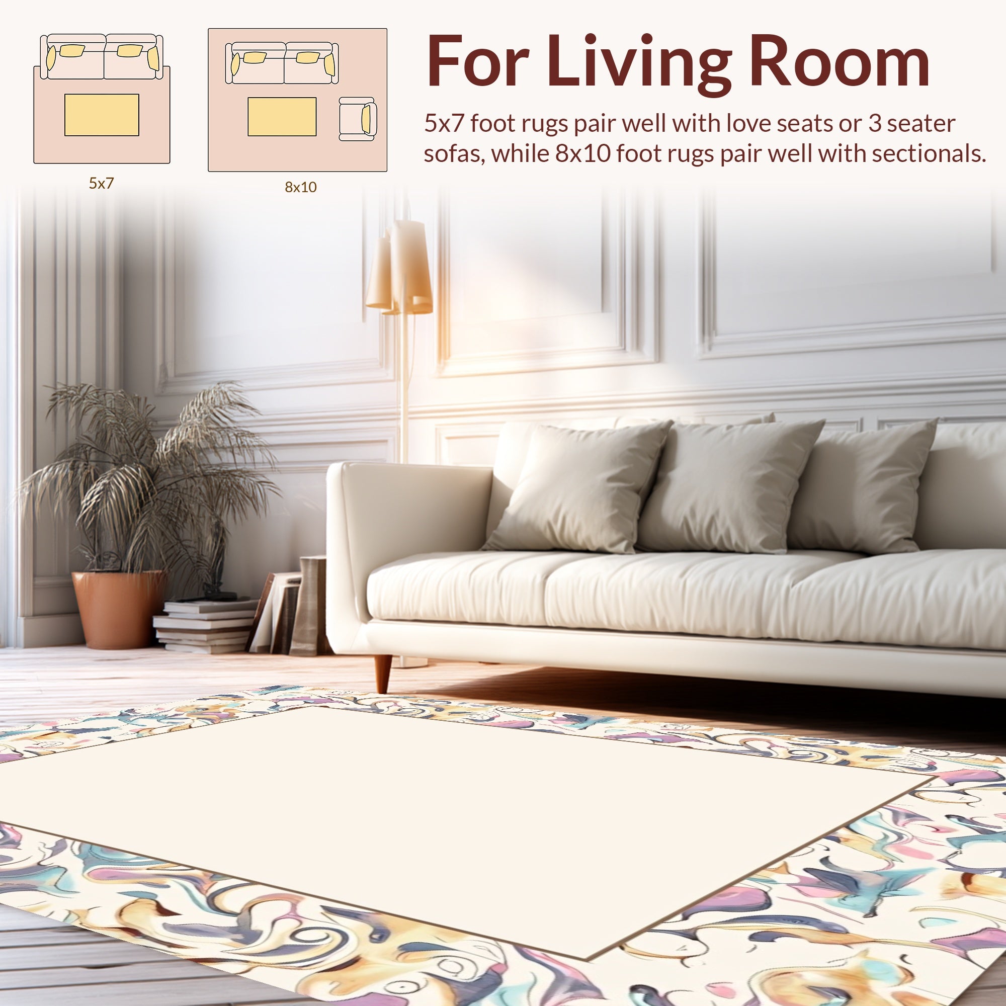 Swirling Pastel Abstract Pattern Rug
