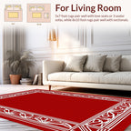 Elegant White Floral Border Design Rug