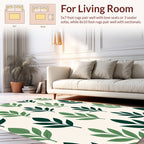 Forest Green Leaf Pattern Rug