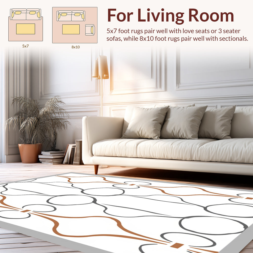 Curved Geometric Pattern Design Rug
