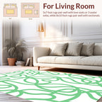 Abstract Swirl Pattern Green Rug