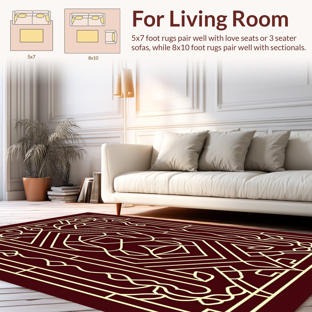 Art Deco Style Geometric Pattern Rug