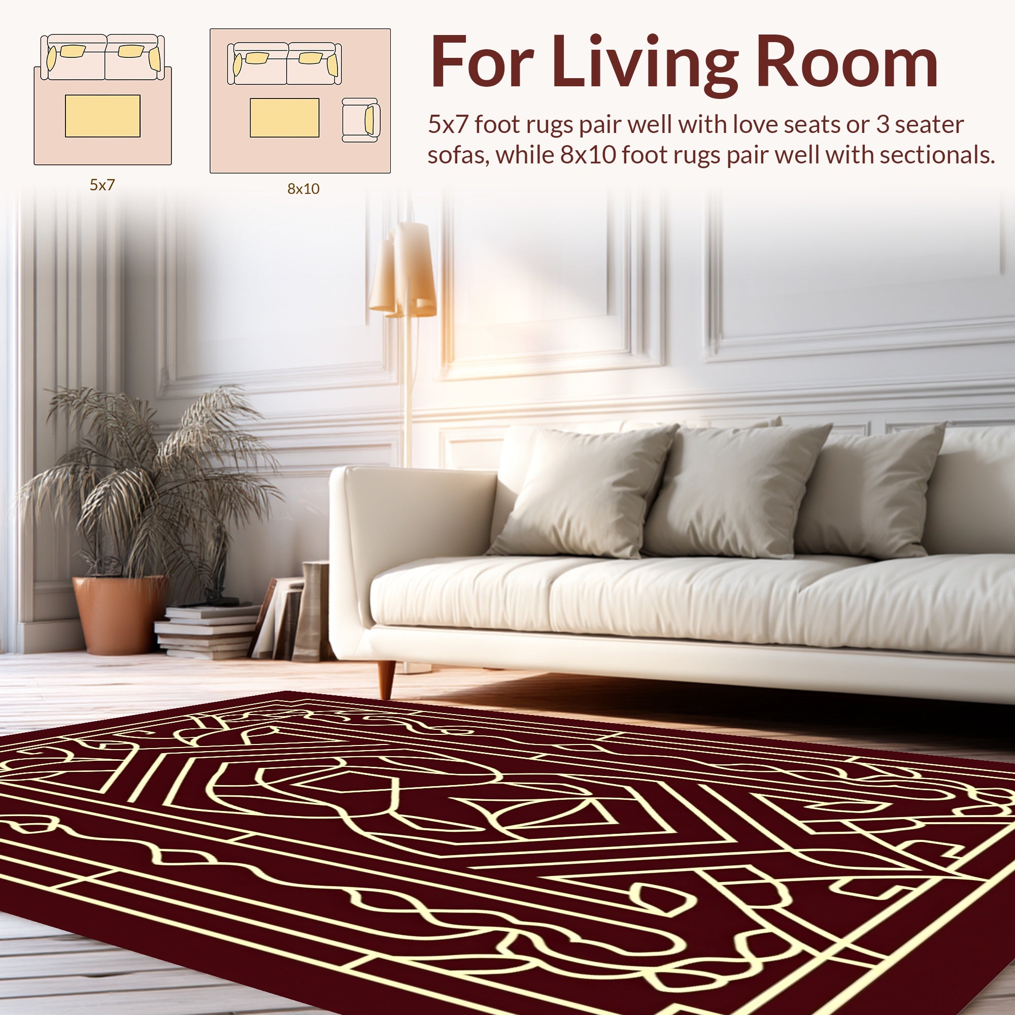 Art Deco Style Geometric Pattern Rug