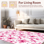 Pink Floral Vine Pattern Rug
