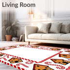 Gingerbread Houses Candy Cane Border Rug