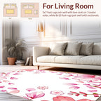 Pink Watercolor Floral Garden Design Rug