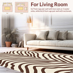 Brown And Cream Zebra Stripe Pattern Rug