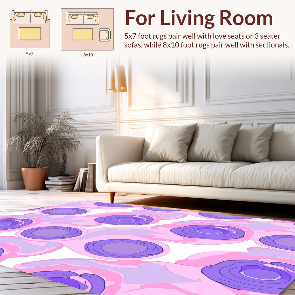 Pink And Purple Abstract Swirl Rug