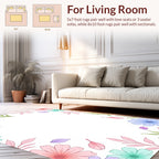 Pastel Floral Botanical Arrangement Rug