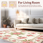 Pink Floral Garden Inspired Rug