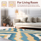 Oceanic Chevron Wavy Stripe Design Rug