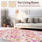 Ornate Pink Floral Pattern Design Rug