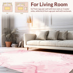 Abstract Pink Swirl Organic Design Rug