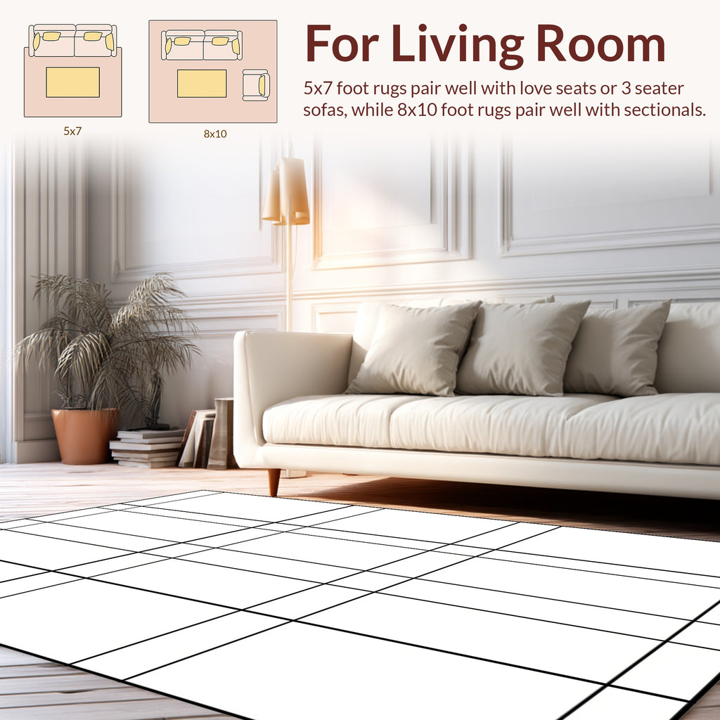 Abstract Grid Pattern Design Rug