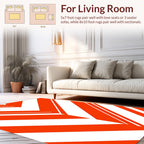 Bold Abstract Orange Stripe Design Rug