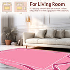 Pink Art Nouveau Floral Border Design Rug