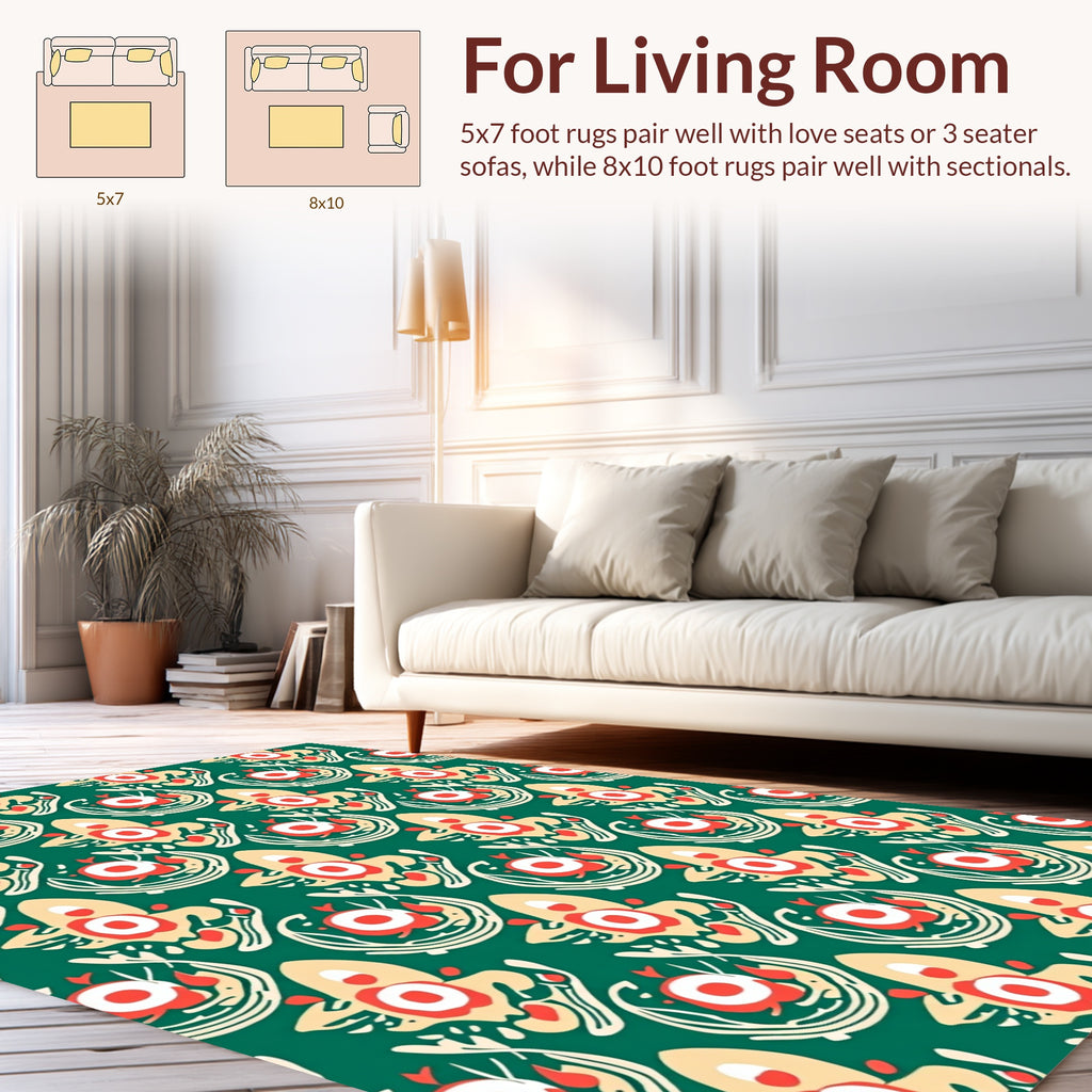 Abstract Floral Whimsical Pattern Rug