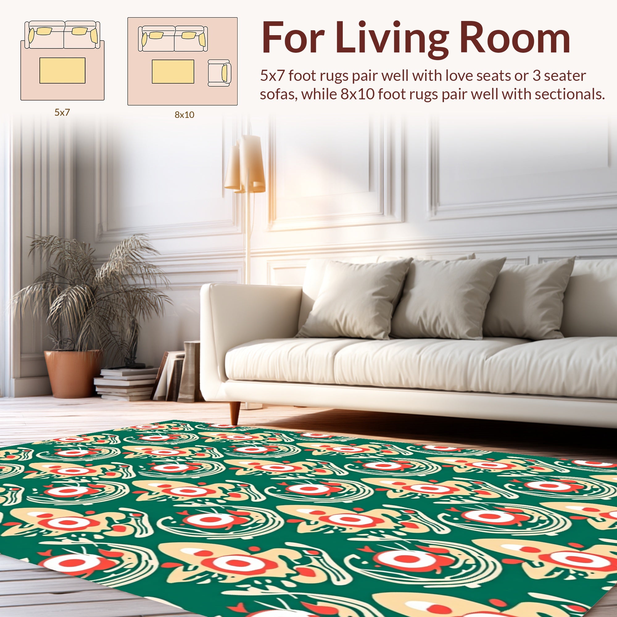 Abstract Floral Whimsical Pattern Rug