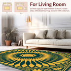 Radiant Sunburst Mandala Pattern Rug
