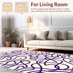 Lively Purple Abstract Linear Design Rug