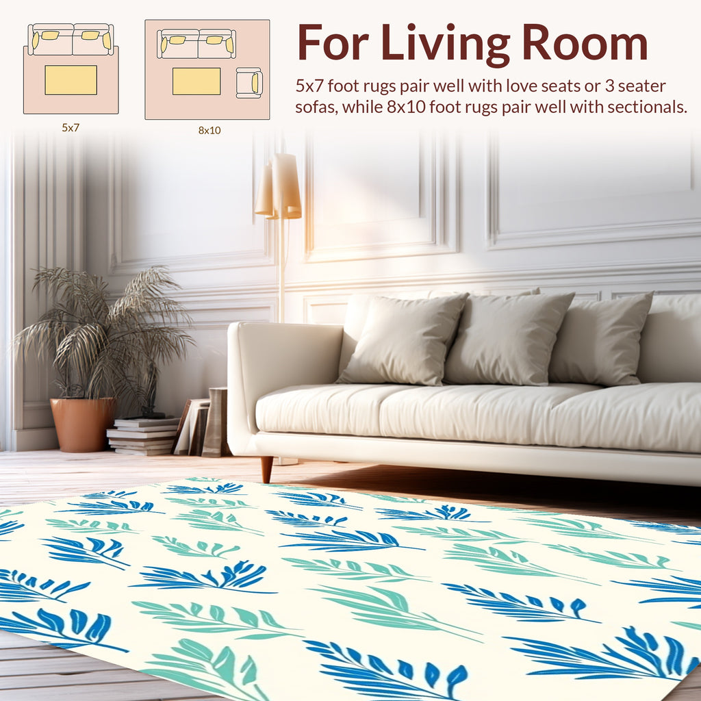 Tropical Leaf Pattern Rug