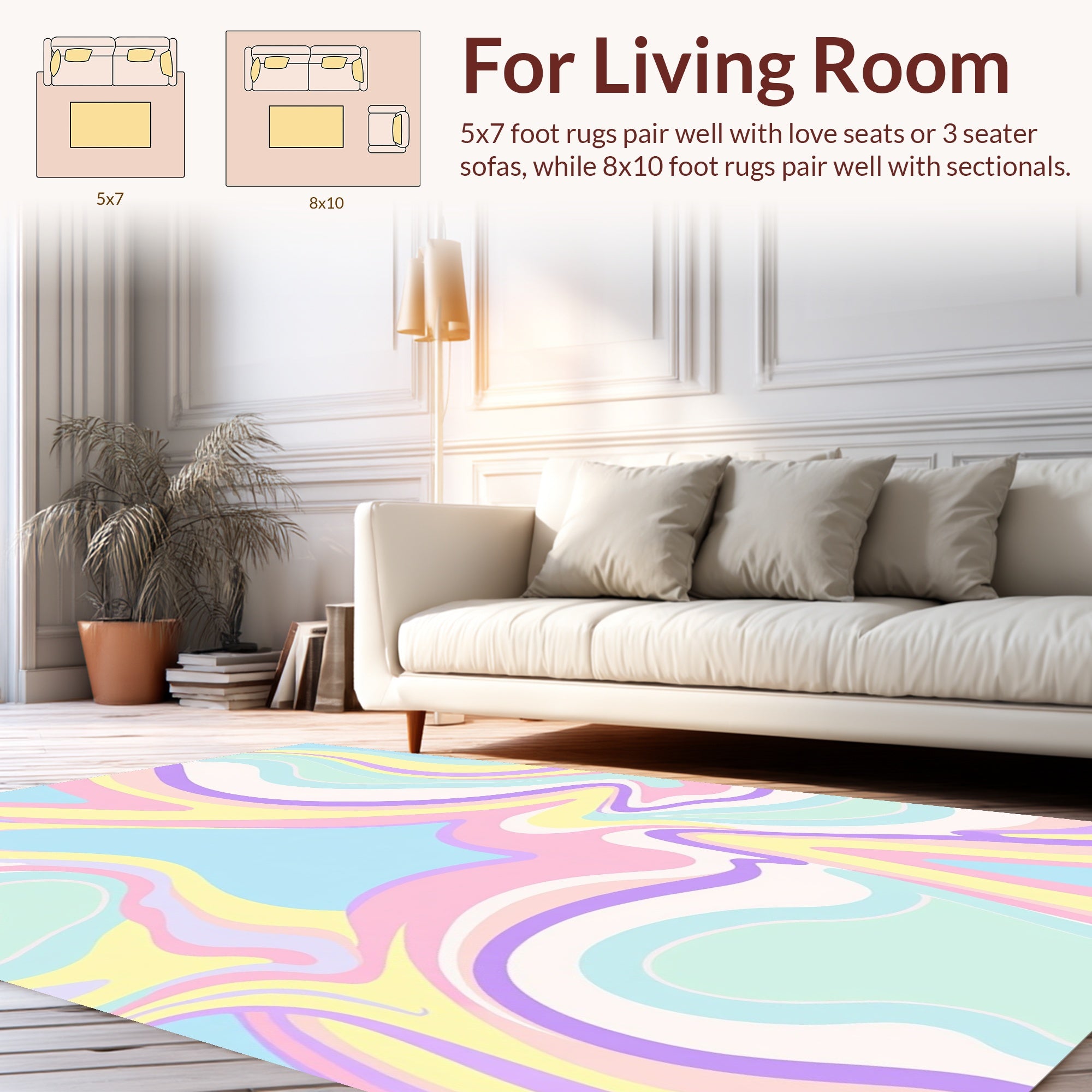 Pastel Swirls Pattern Rug