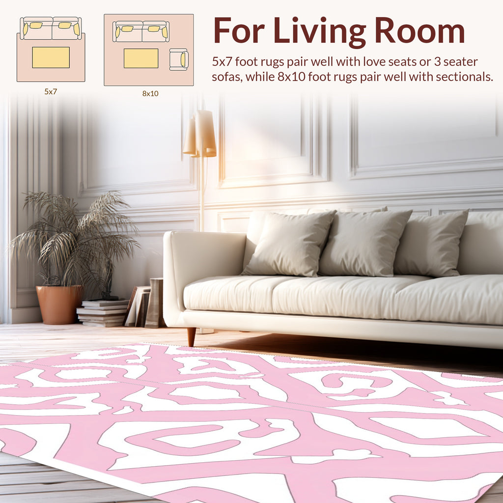 Pink Abstract Organic Pattern Rug