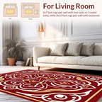 Red Ivory Gold Ornamental Pattern Rug