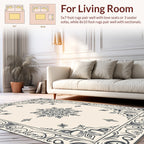 Vintage Floral Mandala Border Rug