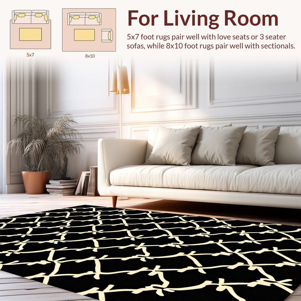 Abstract Chain Link Pattern Rug