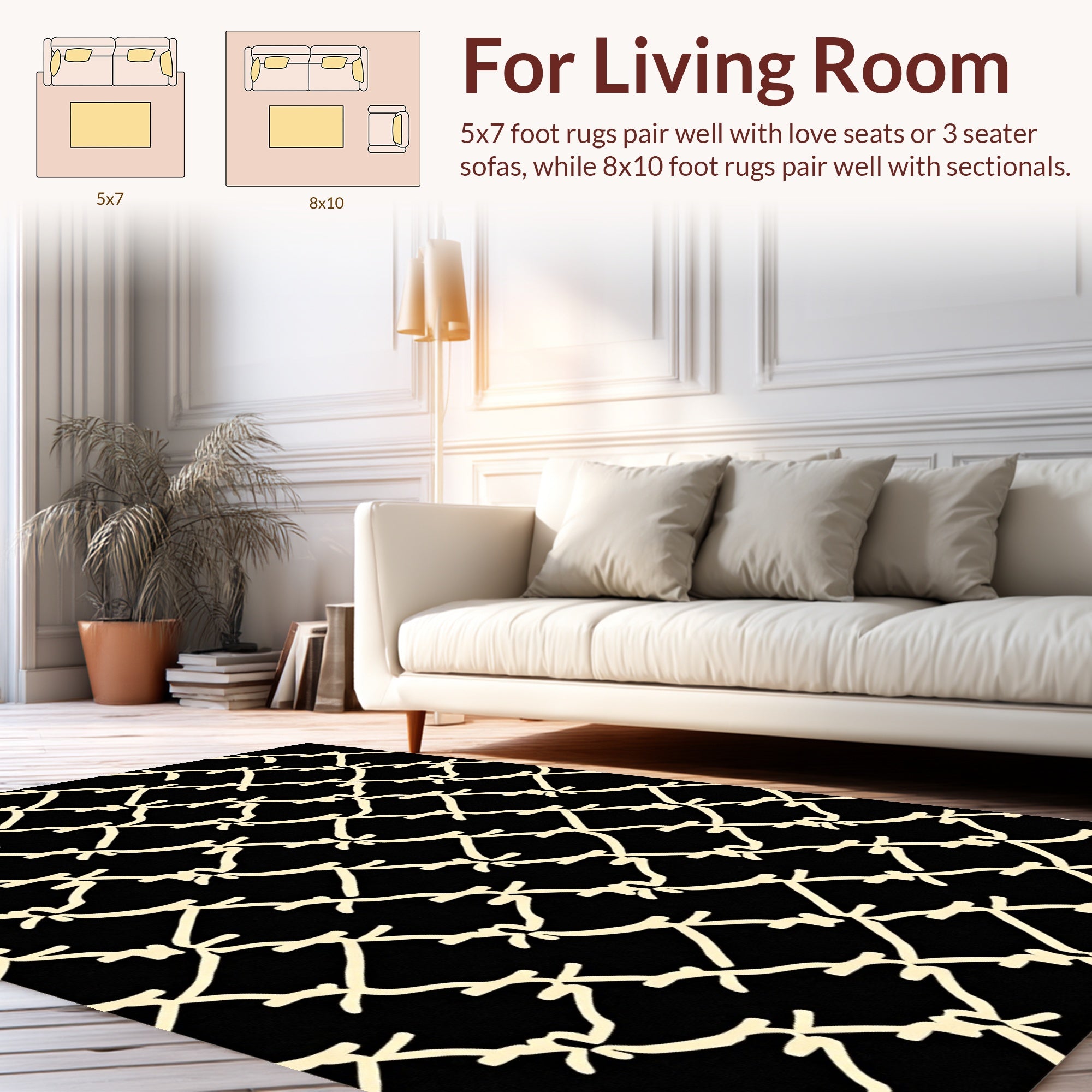 Abstract Chain Link Pattern Rug