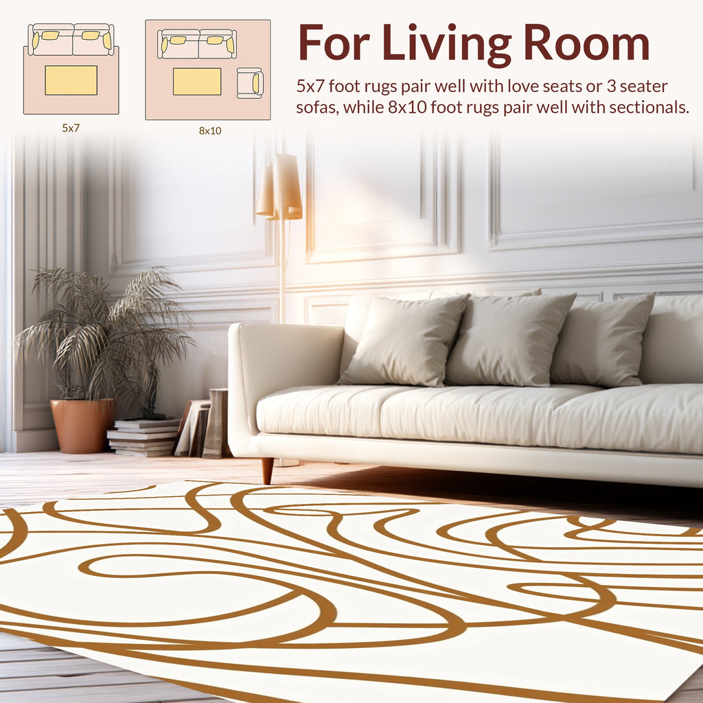 Modern Flowing Line Abstract Pattern Rug