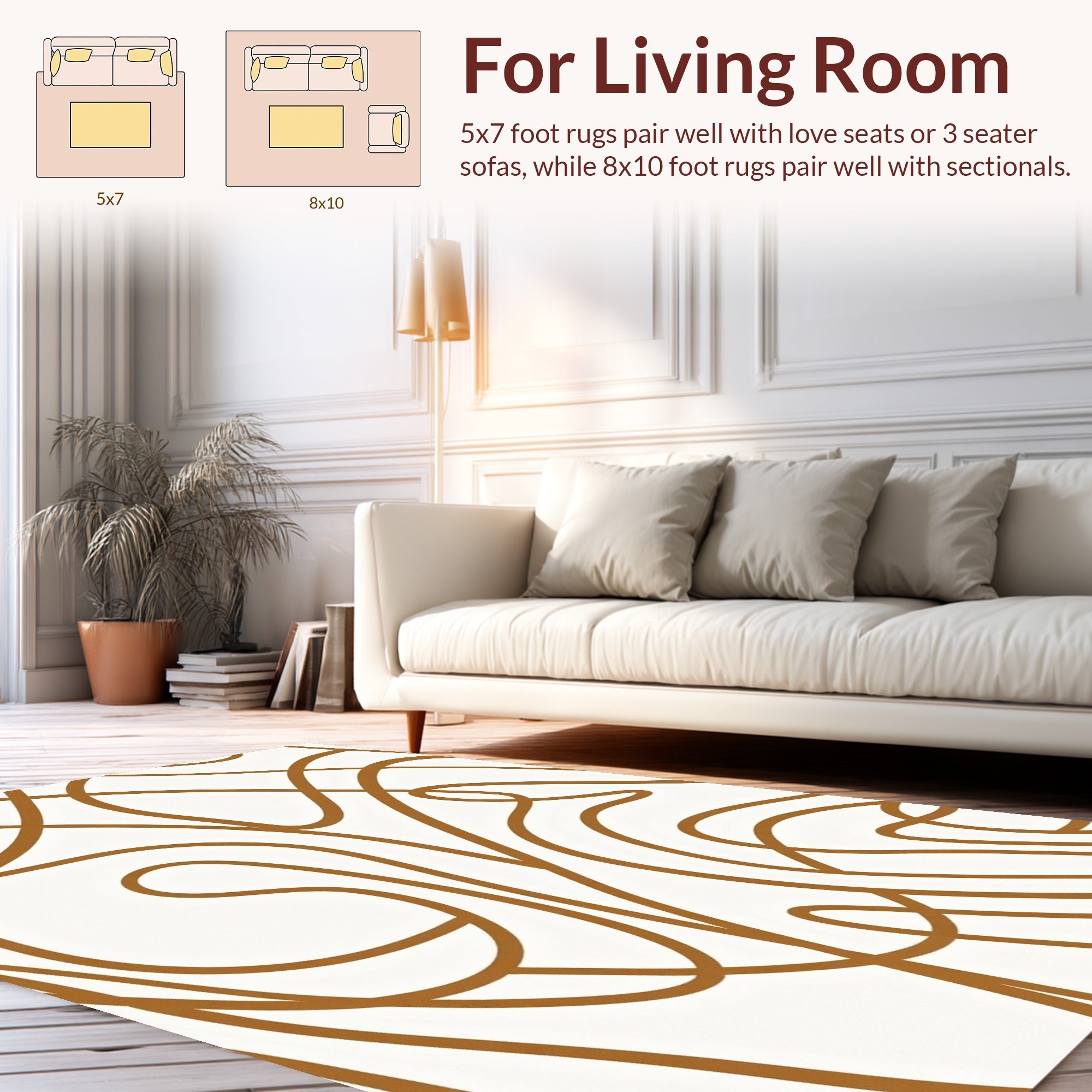Modern Flowing Line Abstract Pattern Rug