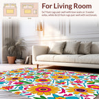 Vibrant Floral Pattern Design Rug