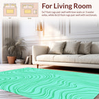 Aqua Green Swirling Abstract Lines Rug
