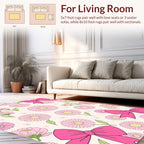 Pink Daisy Bow Pattern Design Rug