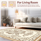 Brown Floral Mandala Border Design Rug